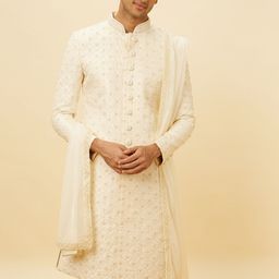 Manyavar Ethnic Motifs Embroidered Sherwani Set-image-57