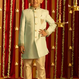 VASTRAMAY Boys Embroidered Sherwani Set-picture-54