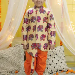 BownBee Boys Graphic Printed Ethnic Sherwani Set-44