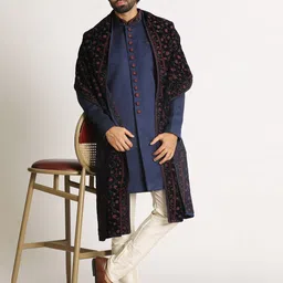 Manyavar Self-Design Indo Western Sherwani Set-picture-19