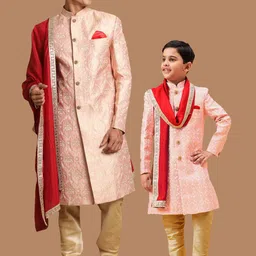VASTRAMAY Woven-Design Sherwani Set-picture-46