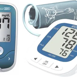 STANDARD Blood Pressure Monitor with Gluconavii GDH Blood Glucose Monitoring Machine | Sugar Testing Device| Diabetes Checking Meter | Standard Combo Bp Monitor-picture-16