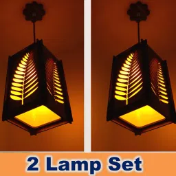 2433 Sweet Leaf ( 2 Lamp Set ) Wooden Hanging Light Antique For Home Decor, Pendants Ceiling Lamp-image-44