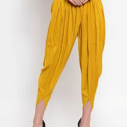 Clora Creation Women Mustard Yellow Solid Dhoti Salwar-image-63