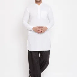VASTRAMAY Men White Kurta with Salwar-image-36