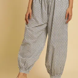 W Women Geometric Printed Pure Cotton Loose-Fit Salwar-image-76