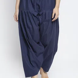 Jinfo Women Navy Blue Solid Cotton Salwar-picture-24