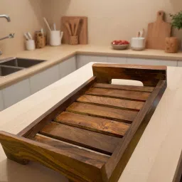 Sheesham Wooden Serving Tray Small size Tray Serving Set-image-13