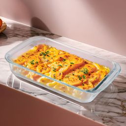 The Better Home Zeno Transparent Rectangular Borosilicate Glass Baking Tray-14