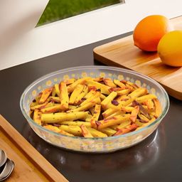 The Better Home Transparent & Yellow Printed Borosilicate Glass Baking Tray - 1.6L-11