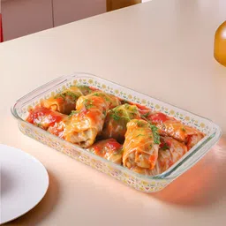 The Better Home Zeno Transparent Rectangle Borosilicate Glass Baking Tray-12