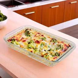 The Better Home Zeno Transparent Printed Rectangle Borosilicate Glass Baking Tray-13