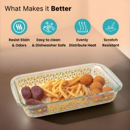 The Better Home Printed Transparent Glass Rectangle Bakeware image 4