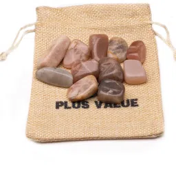 Moonstone Tumbled Pebbles Stone 100gm Jute Bag Regular Asymmetrical Crystal Pebbles-image-41