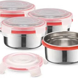 Stainless Steel Clip N Close BPA Free, Leak Proof, Airtight Set of 4 Containers Lunch Box-18