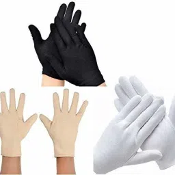 Re-usable and Washable Pure Cotton Hand Gloves for Multi-Purpose,Free Size, Diving Gloves-81