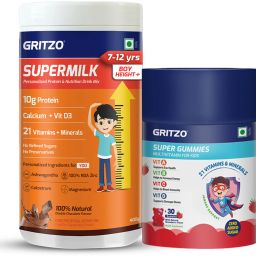 SuperMilk Height+ (7-12y Boys), 10g Protein with Super Gummies-image-91