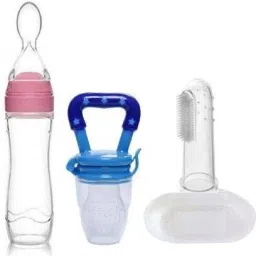 Baby Food Feeder And Baby Fruit Nibbler & Tongue Cleaner -Combo Set Offer (Multicolor) Teether and Feeder-12