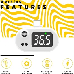 Vandelay VIT-801 Portable Infrared Thermometer (Powered by mobile) - Compatible with Android (C type) Thermometer image 2