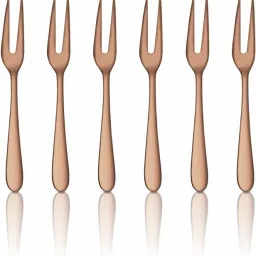Jasmine Rose Gold PVD Coating Fruit Fork Stainless Steel Fruit Fork Set-6