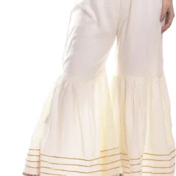 Women Regular Fit White Viscose Rayon Trousers-image-15