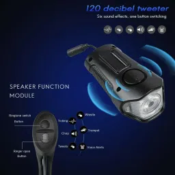 keycraze Wireless Speedometer with Front Light and Horn - USB Rechargeable with 1500 Wireless Cyclocomputer image 5