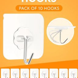 Transparent Adhesive Wall Sticky Hanging Hooks Reusable for Kitchen & Bathroom Hook 10-image-10