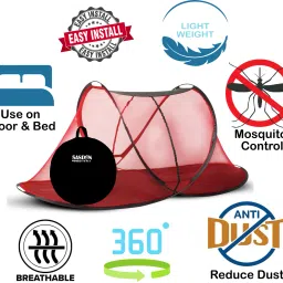 sasdan Polyester Adults Washable Verticle Zip Mosquito Net - L,B,H (7 x 7 x 4.6 ft) with High-Quality Zip Mosquito Net image 5