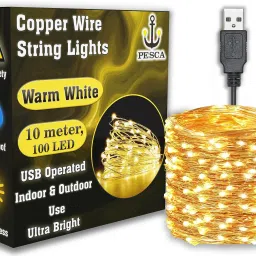 100 LEDs 9.98 m Yellow Steady String Rice Lights-26