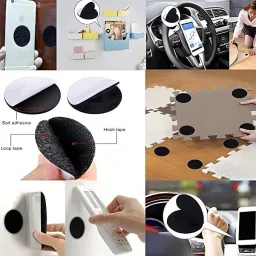 fewofmany Hook Loop Tape Round Velcro Tape Dots Double Sided Adhesive Velcro 10 pcs Stick-on Velcro image 4