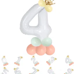 Solid Birthday/Anniversary Decoration Pastel Balloons,Crown,4 Number Foil Balloons Set Letter Balloon-image-36