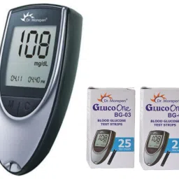 Dr Morepen Glucoone Blood glucose monitoring and 50 strips Glucometer-5