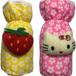 Baby Feeding Bottle Cover With Soft & Attractive Fancy Cartoon Set Of 2 Colors & Design-image-108