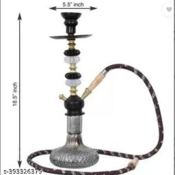 Premium Designer Silver, Black Russain Crystal Cuppa 18 inch Crystal, Iron Hookah-image-12