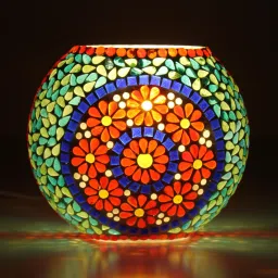 Mosaic Table Lamp Combination of Colour Beads Mushroom Round Oval Shape Mosaic Bedside Table Turkish Lamps with Colorful Light for Home Decoration Bedroom Table Lamp-5