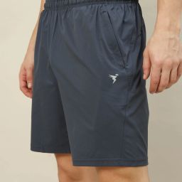 Solid Men Black Sports Shorts-image-10