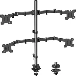 TECHGEAR Computer Monitor Mount - Heavy Duty LCD Computer 4 Monitor Stand Aluminium Desk Stand Rotatable Laptop Stand with Adjustable Height Compatible with Universal Laptops-image-26