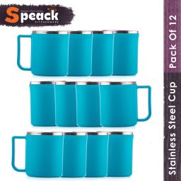Pack of 12 Stainless Steel, Plastic Premium Quality Matt-Finished Double-Walled Tea, Coffee,-image-30