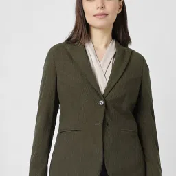 Women Solid Single Breasted Casual Blazer-image-81