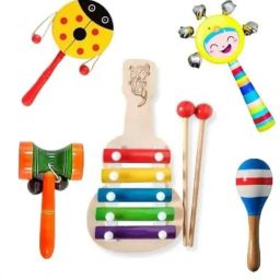Eco Friendly Sound Making Rattle Set With Xylophone Pack of 5 Rattle-image-35