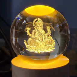 3D Lord Ganesh Ji Crystal Ball Night Lamp-24