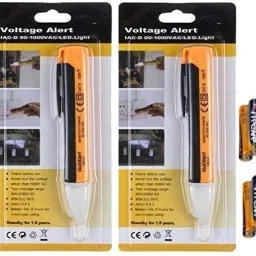 2pc Combo 90~1000v AC with Buzzer Beep + Led Flash Light+ Battery Voltalert Pen 1ac-D 90-1000vac Voltage Tester Voltage Meter Voltage Alert Pen Non-Contact Electric Voltage Power Detector Electrical Testing Pen Tester Induction Test Pencil LED Continuity Tester Electric Meter Fault Finder Tester for All Wire, Power Cables, Electrical & Electronic Circuits and Identify Installed Lines Digital Voltage Tester-8