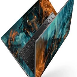 Techfit Full Body Laptop Skin Fits Size Upto 15.6 Inches - Golden Brush Art Premium Stretched Vinyl Laptop Decal 15.6-image-29