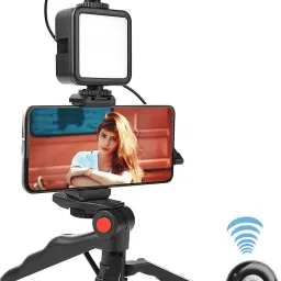 Designbase VIDEO MAKER KIT WITH MICROPHONE FOR VIDEO RECORDING WITH LIGHT Tripod Kit Tripod Kit-25