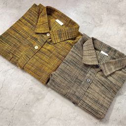 Men Regular Fit Self Design, Solid, Ethnic Motifs Spread Collar Casual Shirt-image-2