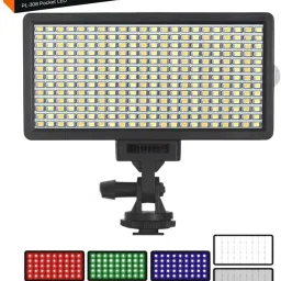 Prolite Bi-Color LED PL-308 Camera Video Light with R,G,B+2 Diffusers, Battery, Wire | 4400 lx Camera LED Light-40