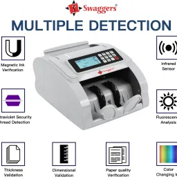 SWAGGERS Best Note Counting Machine with MG, UV, IR Fake Note Detection Note Counting Machine image 3