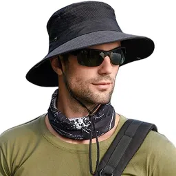 AlexVyan Round Crown Sun Visor Hat Cap for Men Boy UV & Sun Protection Summer Wide Brim-image-25
