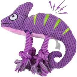 Style Plush Dog Squeaky Toys, Durable Rope Dog Chew Toys Cotton Squeaky Toy For Lizard-image-11