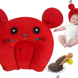 kotton candy Rai Pillow Velvet, Baby Head Shaping Takiya Soft Pillow Infant Mustard Seeds Toons & Characters Baby Pillow Pack of 1-picture-19